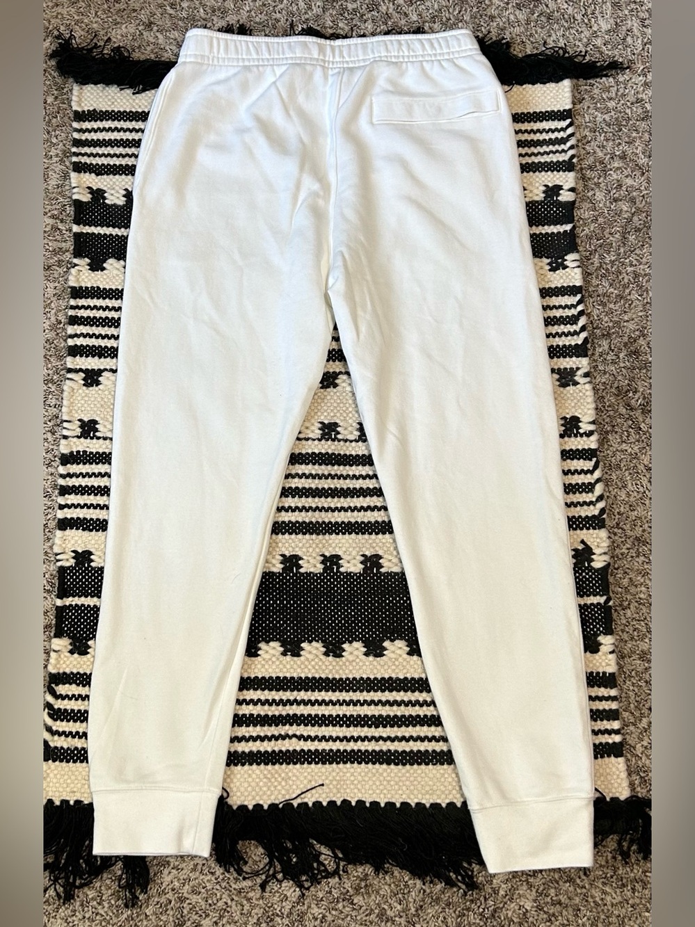 ✔️NIKE White Logo Fleece Joggers - Classic Sweatpants - Men’s Medium - Picture 3 of 8